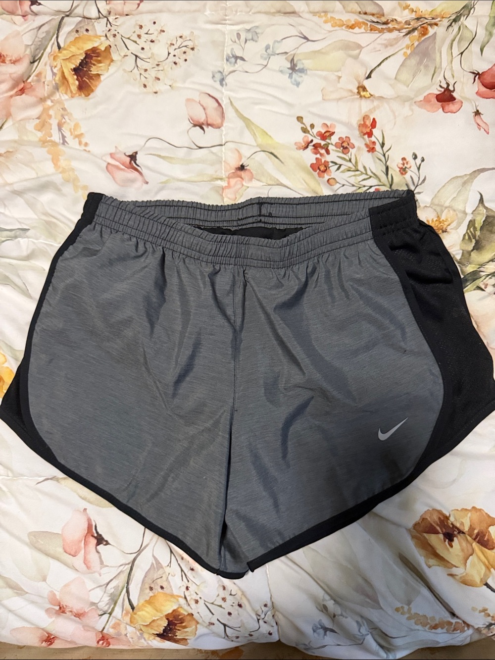 Nike Women's Gray Shorts with Black Side Panels